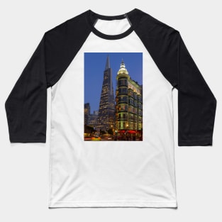 Columbus and Transamerica Buildings Baseball T-Shirt